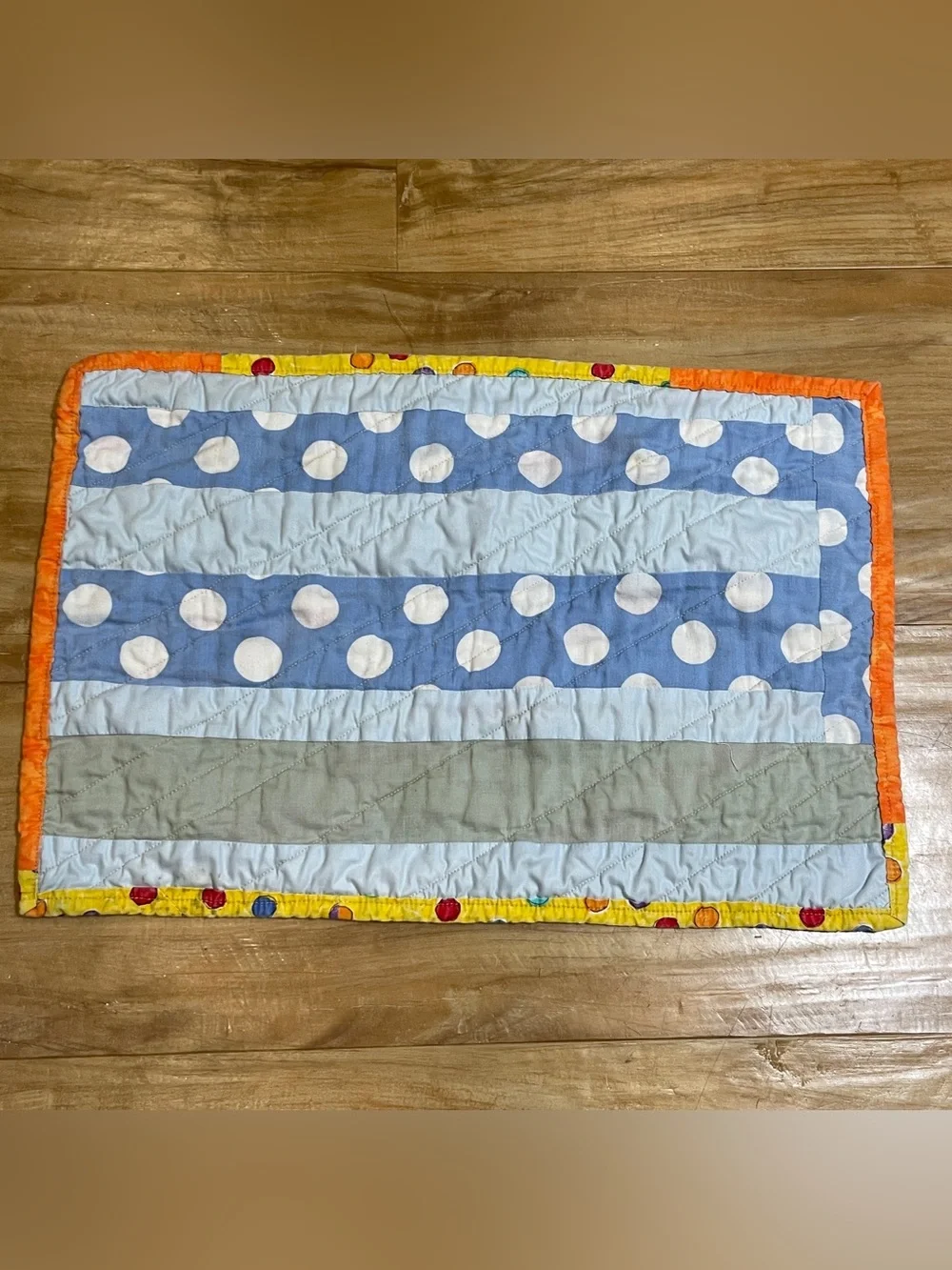 Vintage Handmade Set of Four 16”x10” Quilted Placemats Cottagecore Fun Whimsical